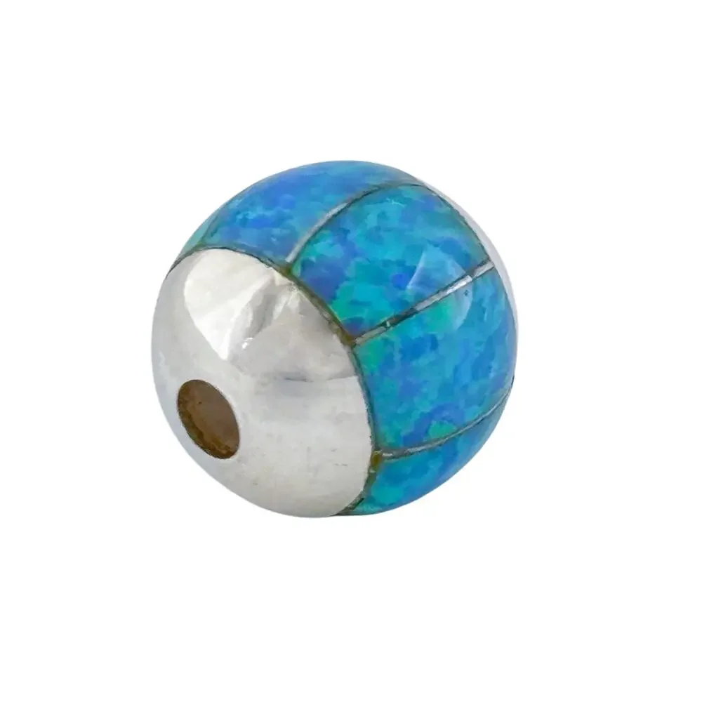Vintage Sterling Silver 925 Opal Inlay Bead